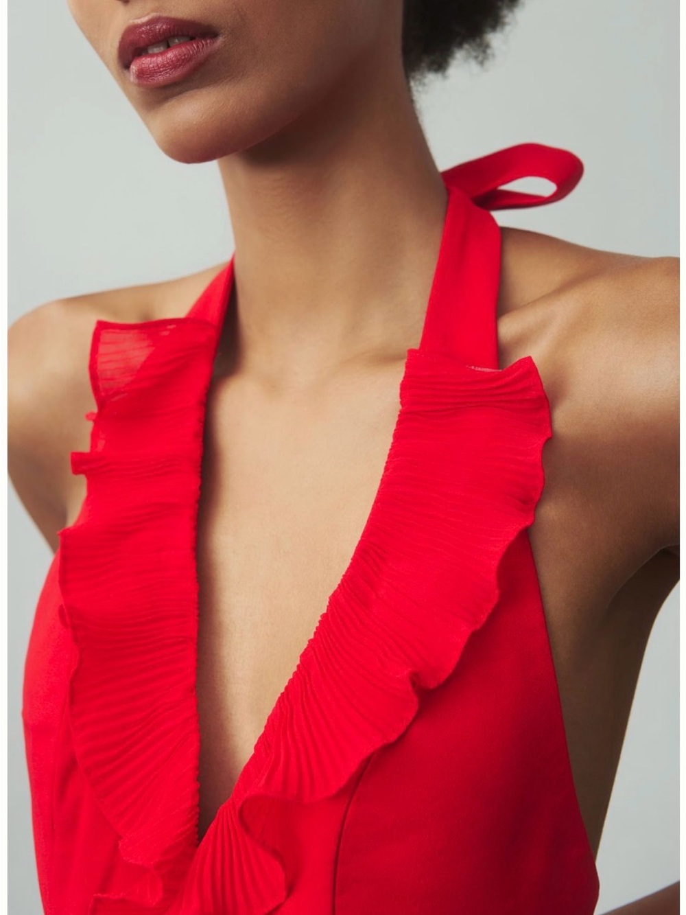 Dress the Population Vibrant Red Ruffled Maxi Dress - Picture 2 of 10
